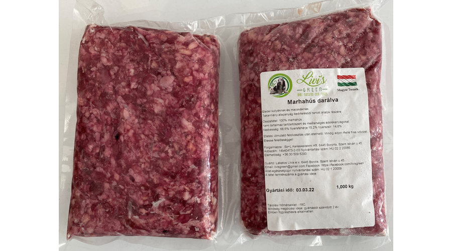 Darált marhahús, 1 kg, Livi's green